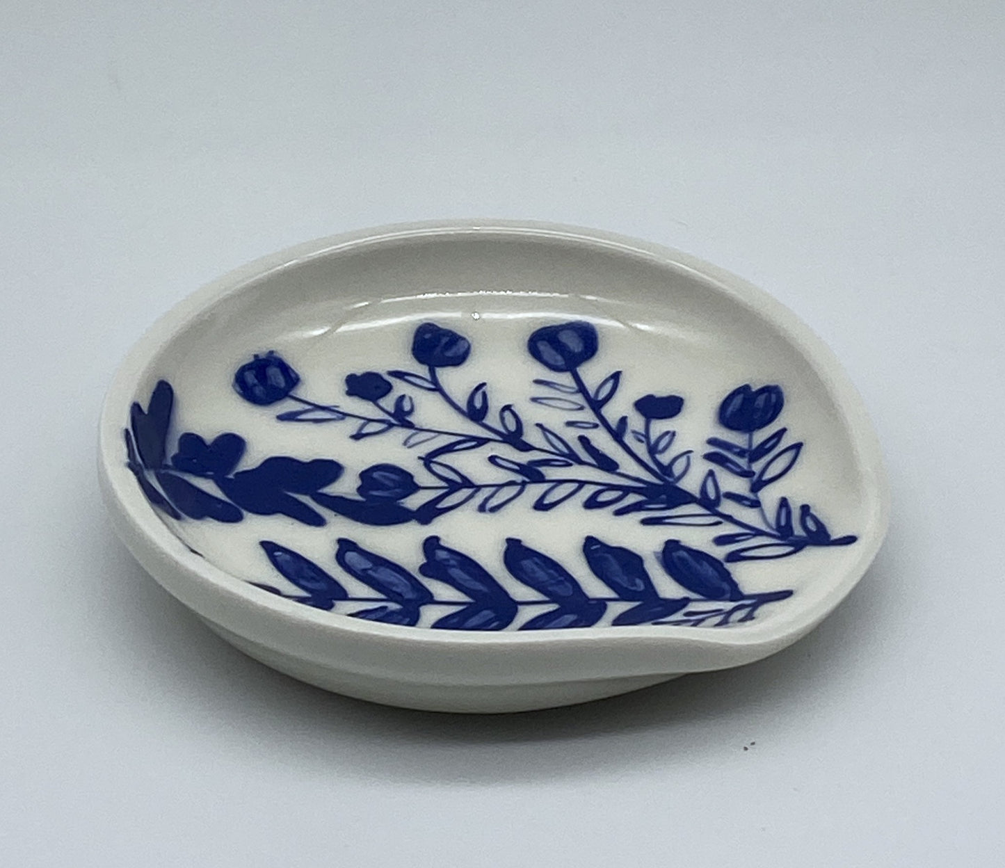 Blue Floral Spoon Rest