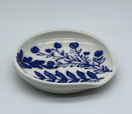 Blue Floral Spoon Rest