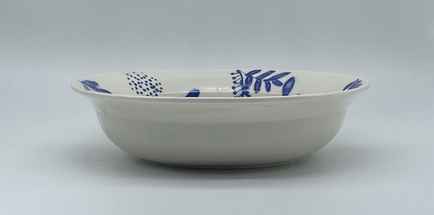 Blue Floral Serving Bowl