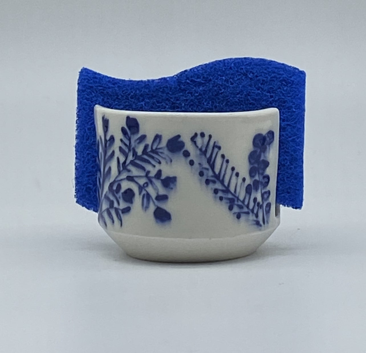 Blue Floral Sponge Holder