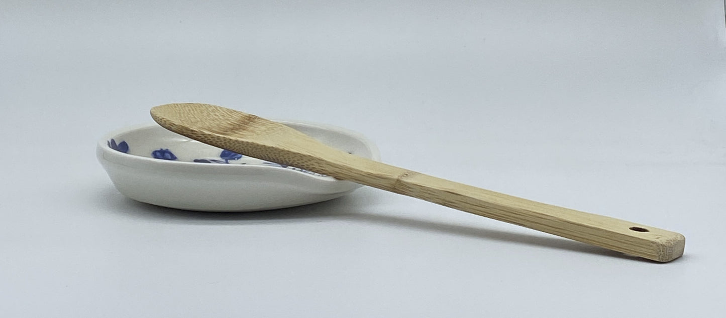 Blue Floral Spoon Rest