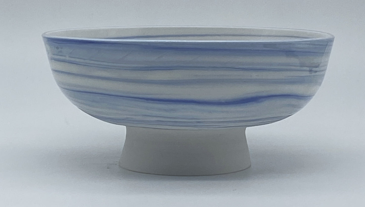 Space Marble Footed Bowl