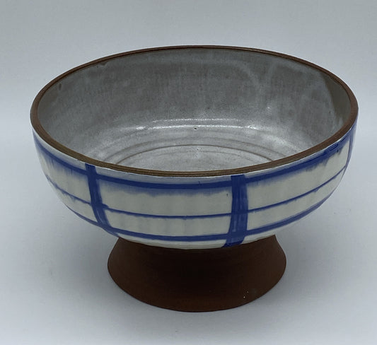 Spring Plaid Footed Bowl